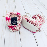 Cherry Blossom Pink Luxury Crochet Baby Booties