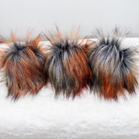 Autumn Fire Lux Faux Fur Quick Connect Pom Pom