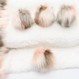 Neapolitan Jacquard Short Pile Lux Faux Fur Quick Connect Pom Pom