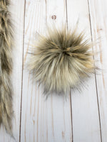 Mojave Desert Wolf Lux Faux Fur Quick Connect Pom Pom