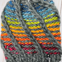 Rainbow Swirl Merino Wool Beanie Hat