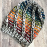 Rainbow Swirl 100% Malabrigo Rasta Merino Wool Beanie Hat by Nor'easter Knits