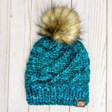 Mega Spun: Teal Feather 100% Pure Merino Wool Winter Hat