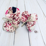 Cherry Blossom Pink Luxury Crochet Baby Booties